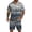 Gray, variant on Mens Short Sleeve Outfits 2 Piece Summer Beach Retro Pattern Button Down Shirts and Shorts Set Tracksuit with Pockets