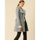 thumbnail image 3 of Abrigo largo Allegra K con cinturón cuello alto Gris Talla S, 3 of 6