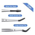 thumbnail image 3 of 6Pieces Stainless Steel Tweezers with Rubber Tips,PVC Coated Flat Tip Tweezers Bent & Small Elbow Tweezers Tool Set, 3 of 6