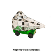 MAGNA-TILES Cars Expansion Set, 3D Magnetic Building Tiles, 2 Piece Pack