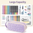 thumbnail image 4 of TRIPGEAR 2 Compartment Flower Quilted Pencil Pouch with Zipper Handle,Soft Box For School, 4 of 6