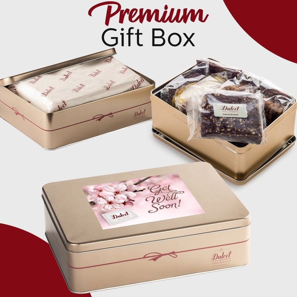 Dulcet Gift Baskets Get Well Baked Gift Box-Luxurious Bakery Dessert Tin with Whoopie Pies