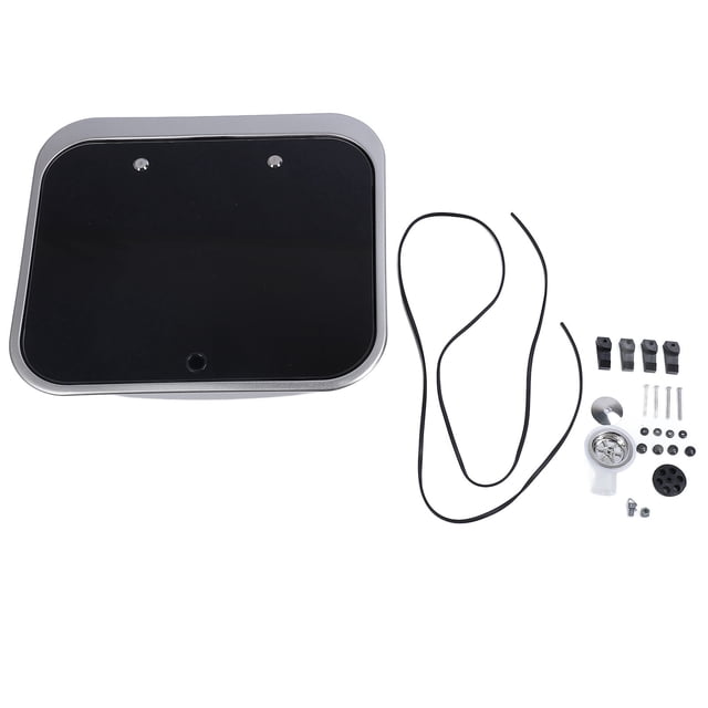 Fregadero cuadrado de acero inoxidable plegable de un solo seno con tapa de vidrio templado para caravana o autocaravana.