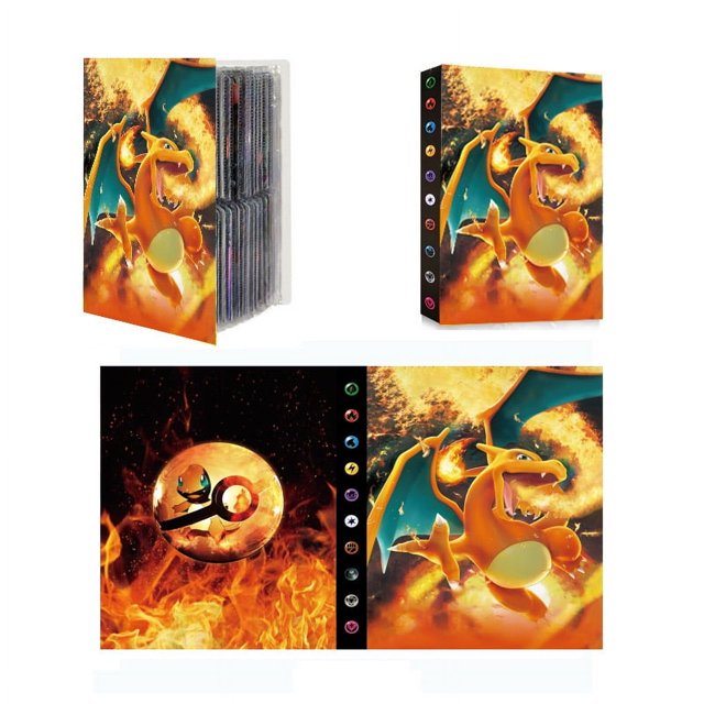 Cards Album 9/4 Pocket 432/240Pcs Card Book Map Letters Holder Binder Cartoon Squirtle Charizard VMAX Collection Folder Mewtwo
