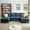 Blue, variant on 111" Sectional Couch for Living Room, 4 Seater U-Shaped Sofa Couches with Double Chaise Polyester Fibre, Dark Grey
