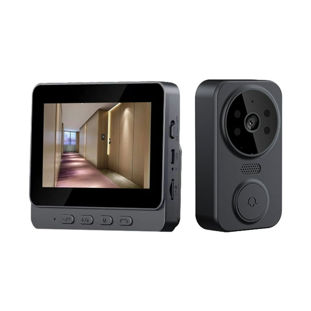 4.3 Inch IPS Screen 2.4G Wireless Visual Intercom Doorbell with Screen, Wireless Smart High-definition Video Intelligent Doorbell Two-Way intercom for Villa Home Office Apartment