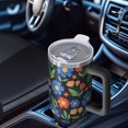 thumbnail image 6 of 40oz Pioneer Flower Floral Print Pattern Insulated Tumbler with Handle, BPA-Free Leak Proof Lid and Straws, Double Wall Vacuum, Hot 12h/Cold 34h, 6 of 6