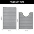 thumbnail image 6 of Hengbo 2 Pcs Memory Foam Bathroom Rug Set with U-Shaped Contour Toilet Mat for Extra Absorbent Bathroom Floor Gray, 6 of 8