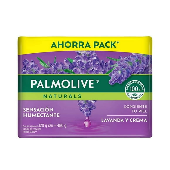 Jabon de Baño Palmolive Naturals Sensación Humectante Lavanda y Crema 4 x 120 g
