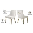 thumbnail image 4 of Pemberly Row Chaise de Salle à Manger Moderne en Velours Crème, Fini (Ensemble de 2), 4 of 7