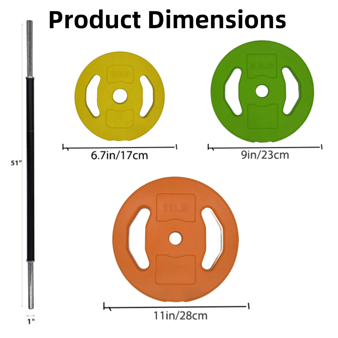 Adjustable Barbell Weight Set, Adjustable Free Weights for Home and Gym Workout, Multi-color, 40LBS