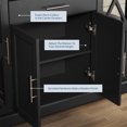 thumbnail image 3 of BELLEZE Ryland 47" Wood Storage Sideboard Buffet Cabinet Console Table, Black, 3 of 7