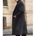thumbnail image 3 of xxxiticat Men's Casual Slim Fit Woolen Coat Long Jacket Notch Collar Trench Coat Single Breasted Overcoat Winter Warm Outwear(BL,XL), 3 of 4