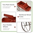 thumbnail image 3 of Pemberly Row Contemporary Garden Plant Wooden Wagon Planter W/ Wheel Red, 3 of 8