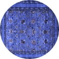 thumbnail image 1 of Ahgly Company Machine Washable Indoor Round Oriental Blue Traditional Area Rugs, 5' Round, 1 of 4