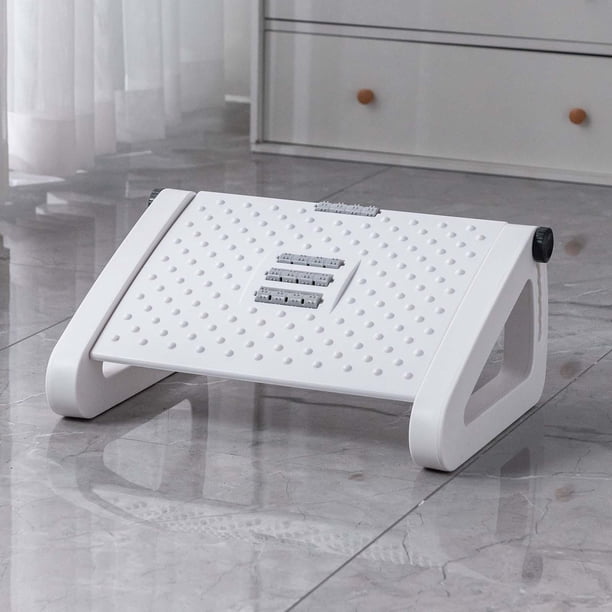 Reposapiés debajo del escritorio con rodillo de , reposapiés antideslizante, reposapiés de ángulo ajustable Cojín Reposapiés de silla alta para Blanco shamjiam Reposapiés debajo del escritorio