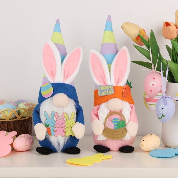 YIBAGA Easter Bunny Gnomes Plush Decorations, Easter Bunny Gnomes Decor for Home Indoor Party Decor, Spring Rabbit Stuffed Decoration
