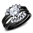 thumbnail image 1 of Alamode TK3514-9 Bague en Acier Inoxydable Noire pour Femmes avec Grade AAA CZ en Transparent - Taille 9, 1 of 1