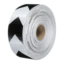 Uxcell Reflective Tape, Waterproof Self Adhesive High Visibility Caution Safety Tape for Trucks Trailers Cars White/Black