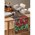 thumbnail image 6 of Independence Day Table Runner Cotton Linen 60 Inch Holiday Dresser Scarves, Patriotic Red Flower Eucalyptus Wood Tablerunner for Kitchen Coffee Dining Bedroom Dinner Scarf Décor 13''x60'', 6 of 9