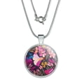 thumbnail image 1 of Haruna Floral Pattern 1" Pendant with Sterling Silver Plated Chain, 1 of 4