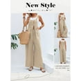thumbnail image 5 of HUBERY Women Sleeveless Button Pocket Mid-Waisted Solid Color Wide Leg Jumpsuits, 5 of 5
