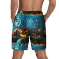 thumbnail image 3 of Kdxio Spooky Halloween Print Men'S Swim Trunks With Compression Liner 7 Inch Inseam Quick Dry Swim Shorts, 3 of 7