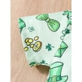 thumbnail image 5 of Infant Baby Boy Irish Festivals Jumpsuit ShamrockHat Print Turn Down Collar Short Sleeve Button Down Romper, 5 of 8