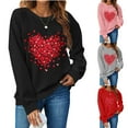 thumbnail image 5 of gakvbuo Valentine Day Shirt For Women Trendy Long Sleeve Tunic Tops Cute Love Hearts Graphic Tees Round Neck Casual Funny Shirts Tops Blouse Pullover Tops, 5 of 5