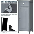 thumbnail image 6 of Small Bathroom Storage Cabinet, Narrow Storage Organizer with Drawer & Single Door, Adjustable Shelves, Freestanding Slim Cabinet for Small Space, Bathroom & Living Room, Grey, 6 of 9