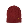 thumbnail image 6 of Wrapables® Winter Warm Cable Knit Infinity Scarf and Beanie Set, Burgundy, 6 of 8