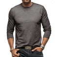 thumbnail image 2 of Dagegui Mens Casual T-Shirts Long Sleeve Crewneck Shirt Gym Workout Athletic Tee Shirts Pullover Tops Dark Gray XXL, 2 of 7