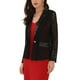 thumbnail image 4 of BLAZER DE LINO FLORAL PARA MUJER CON CUELLO DE SOLAPA Y UN BOTÓN, MANGA LARGA, CASUAL, TALLA XL, NEGRO, 4 of 6