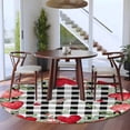 thumbnail image 3 of Valentine's Day Love Heart Round Area Rug 7Ft Washable Circle Rugs for Dorm Laundry Room, Eucalyptus Black Plaid Love Heart Non-Slip Carpet Floor Mats Indoor Outdoor Carpet Runner Home Decor, 3 of 8