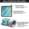 thumbnail image 7 of Teal Gold Marble Kitchen Oven Mitt and Pot Holder Sets 2 Pcs for Baking, Cooking and Grilling, Heat Resistant Up To 392 °F, 7 of 7