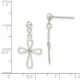 thumbnail image 2 of FB Jewels Sterling Silver CZ Cross Earrings, 2 of 2