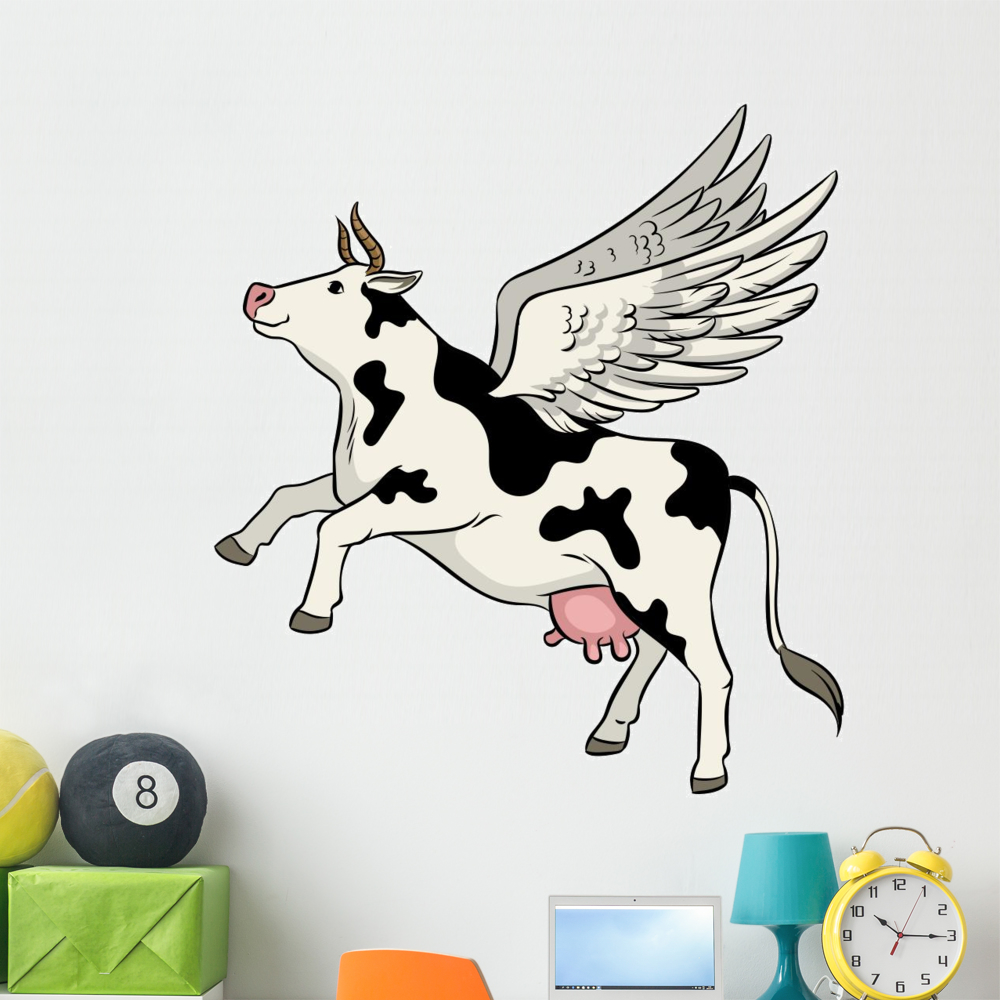 Flying Cow Wall Decal Wallmonkeys Peel and Stick Decals for Girls (48