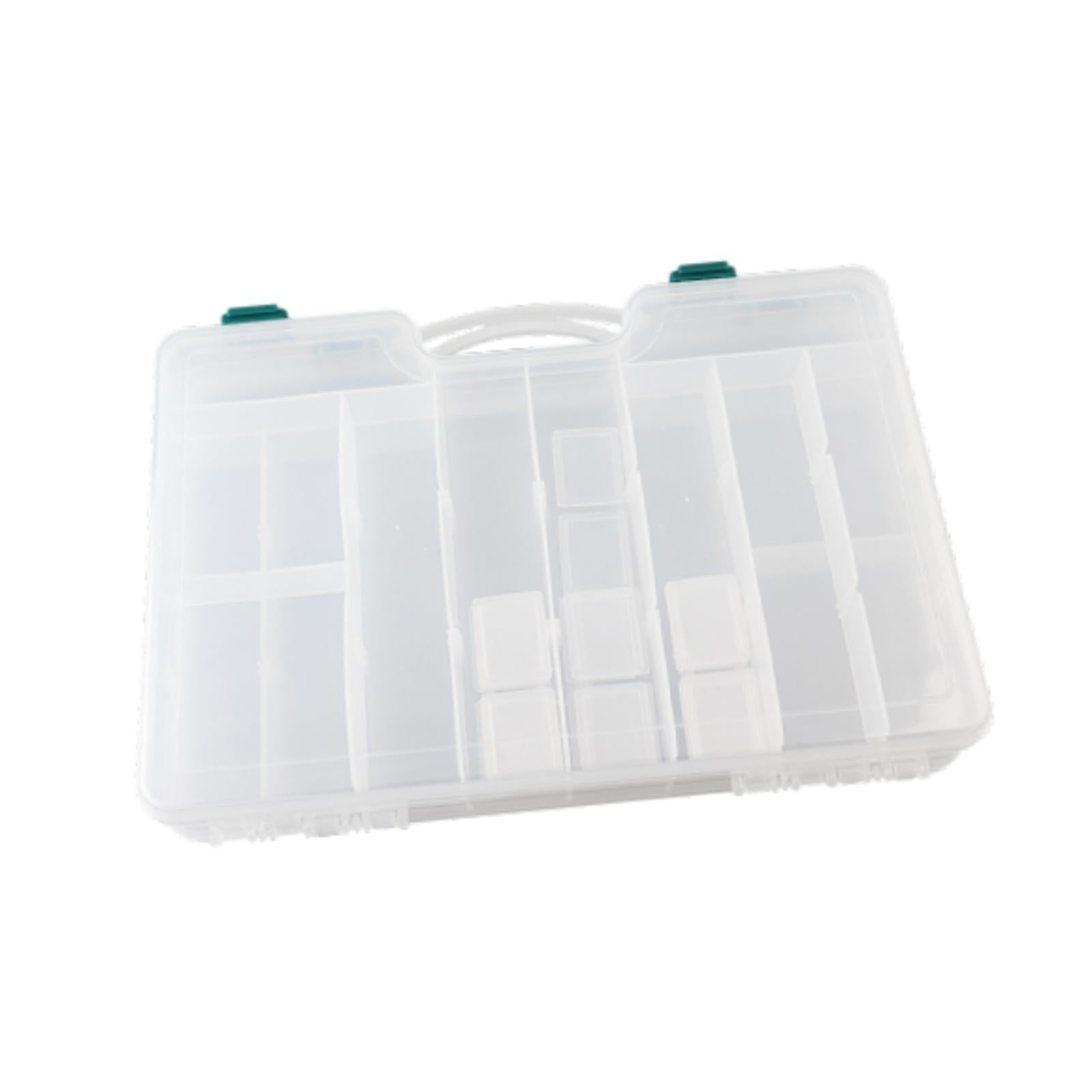 QccHieUs Fishing Tackle Box with Removable Dividers with Handle,Fishing Supplies Lure Box Clear