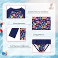 thumbnail image 4 of Zando Baby Girls Swimsuits 2 Piece Long Sleeve Rash Guard Set with Ruffle Cute Bathing Suits for Toddler UPF 50+ Sun Protection Quick Dry 3-8 Years, 4 of 7