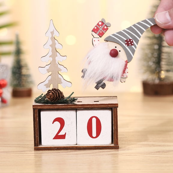 WHAMVOX Calendar Ornament Small Advent Table Christmas Decor Elder Grey