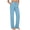 Light Blue high waisted pants with pockets a1, variant on Cagogo Women Straight High Waisted Pants with Pockets Solid Casual Work Travel Loose Long Pants Trousers, Dark Gray S