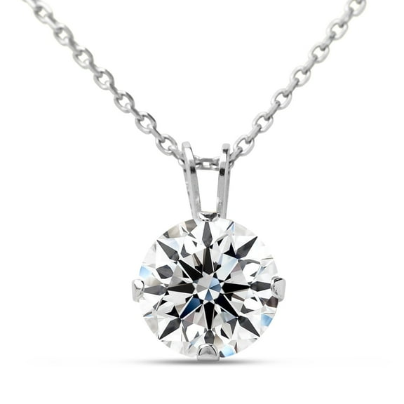 SuperJeweler 2 Carat Moissanite Stud Necklace In White Gold For Women With Free Chain