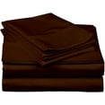 thumbnail image 3 of 600 Thread Count 100% Egyptian Cotton Ultra Soft Cotton Rich Easy Care Sateen Sheets,Full Size 4 Piece Sheet Set Fit 32" Inch to 34" Inch Deep Pocket {Chocolate Solid}, 3 of 6