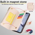 thumbnail image 6 of Allytechgroup Wallet Case for Apple iPhone XS/ iPhone X,  Retro [1 Zipper Pocket + 6 Cards Slots] Hand Wrist Shoulder Strap Stand Shockproof iPhone XS/ iPhone X Cover Case for Girls Women, White, 6 of 10