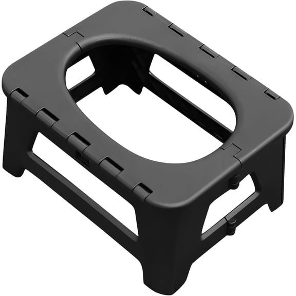 Car Portable Folding Potty for Temporary Toilet Outdoor (Black) | Reinforced Plastic Camping Toilet Lightweight Compact Emergency Travel Potty for Car Road Trip Camping Boating Fishing Use