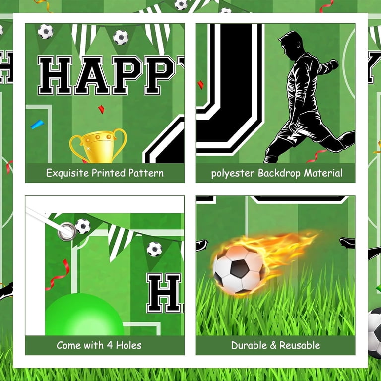 Soccer 1st Birthday High Chair Banner - Sports Theme Banner For Boy's Cake Smash, Soccer Party Decorations