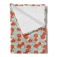 thumbnail image 2 of Renaissance Soft Flannel Fleece Throw Blanket, Flourishing Blooms Vintage Bouquet Baroque Impressions Shabby, Cozy Plush for Indoor and Outdoor Use, 70" x 90", Baby Blue Vermilion, by Ambesonne, 2 of 5