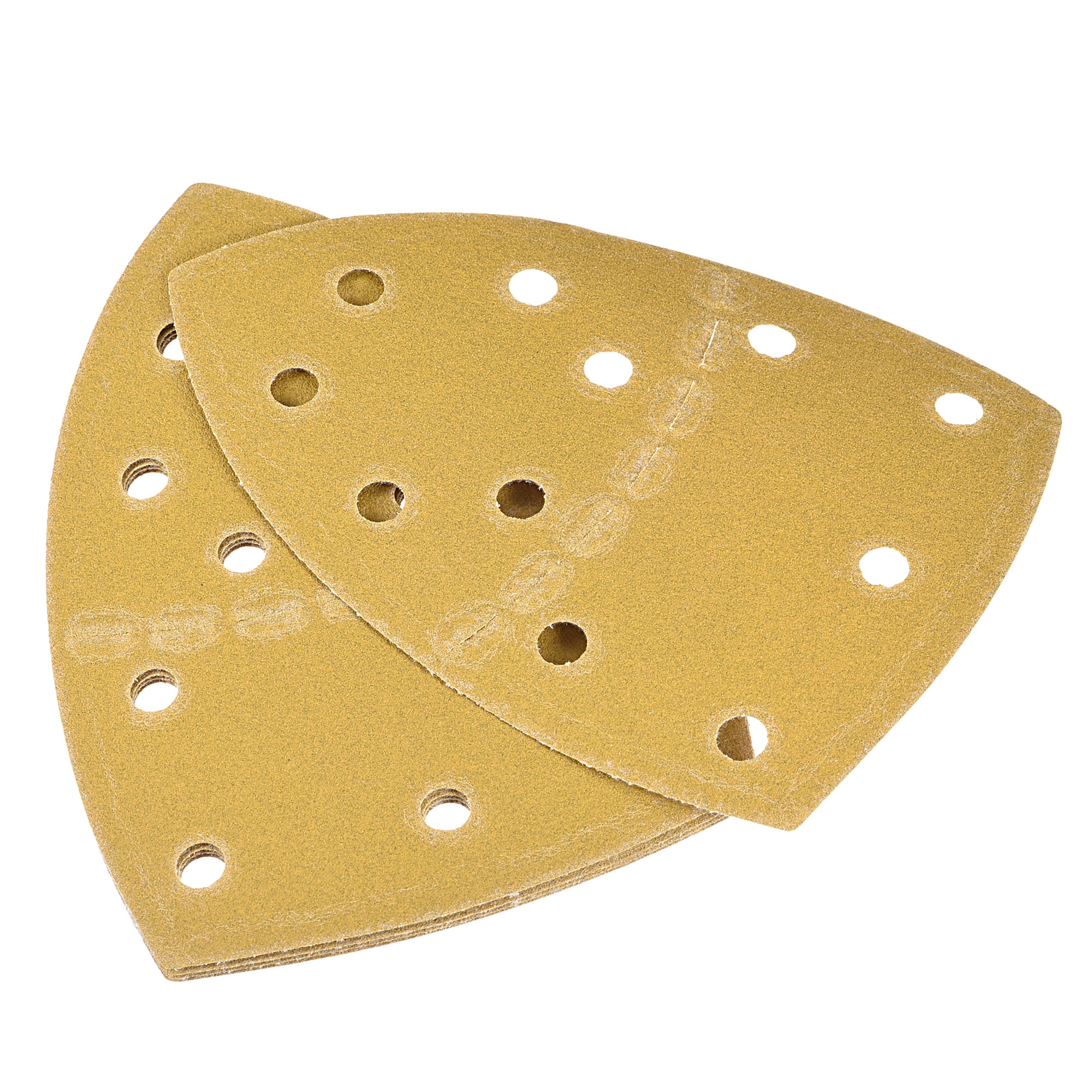 uxcell 50 Pcs 3.5 Inch Hook and Loop Sanding Discs Pads 320 Grit 6-Hole Triangle Sandpaper 