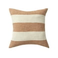 thumbnail image 4 of Ox Bay Irving 24" x 24" Rust/Ivory Striped Linen and Cotton Adult Decorative Feather Filled Pillow, 4 of 8
