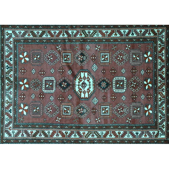 Ahgly Company Indoor Rectangle Persian Light Blue Traditional Area Rugs, 2' x 5'